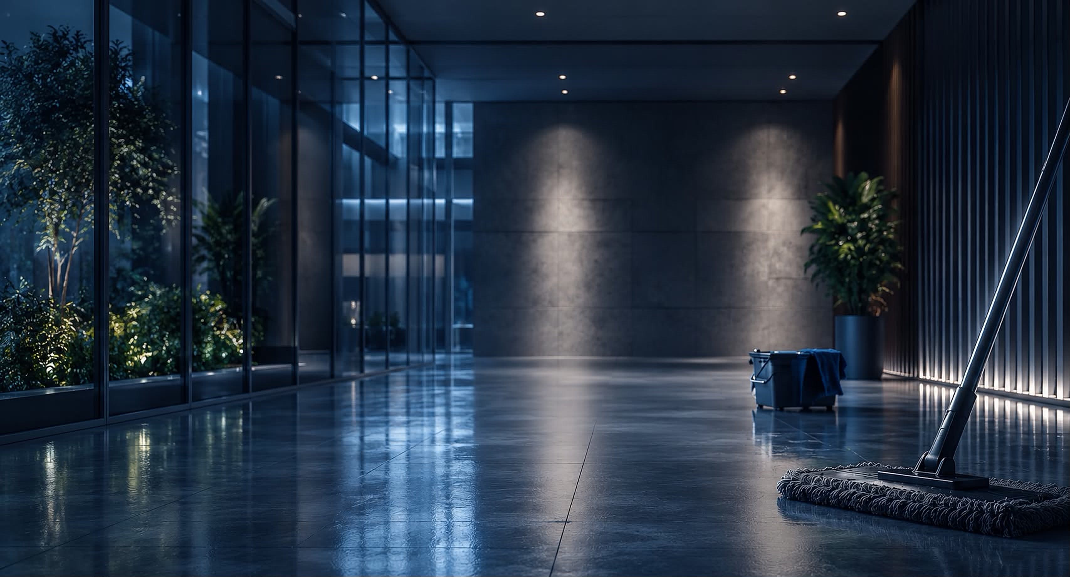 Faith Property Services — dark, reflective cleaned floor